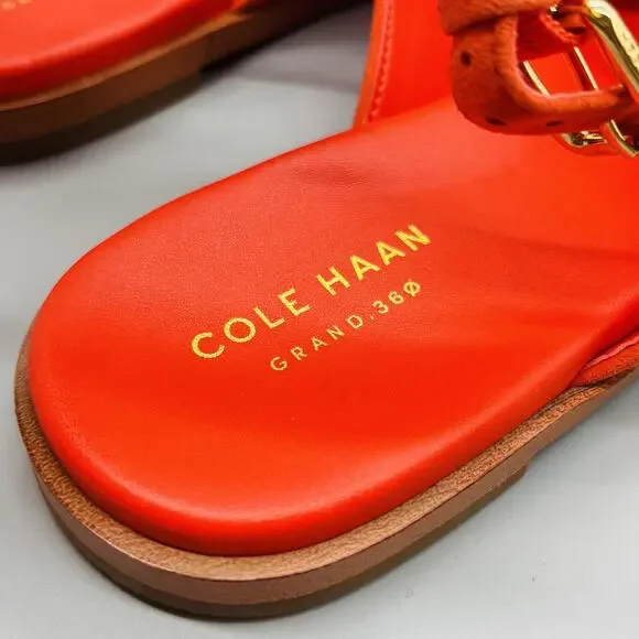Cole Haan Sandals Womens 7 Orange Suede Grand 360 Slingback Flats Comfort Shoes - Picture 9 of 12